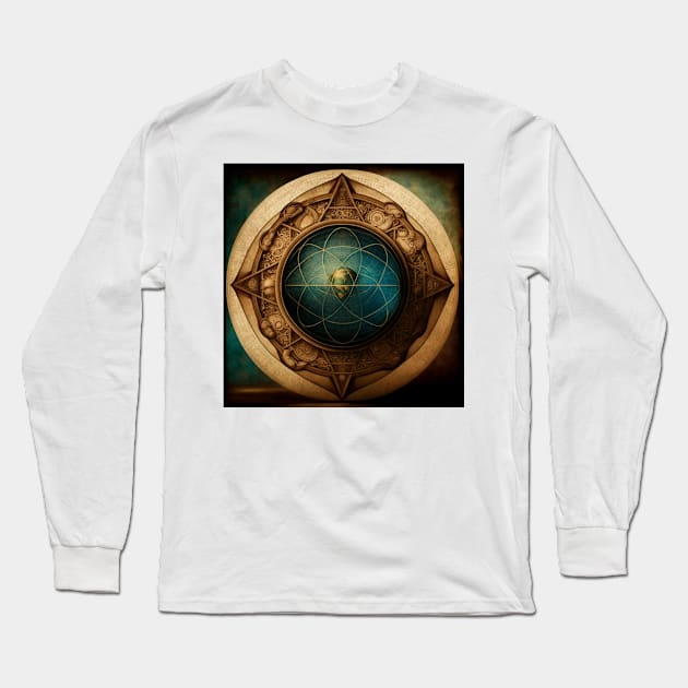 Earth as DaVinci Long Sleeve T-Shirt by damnaloi